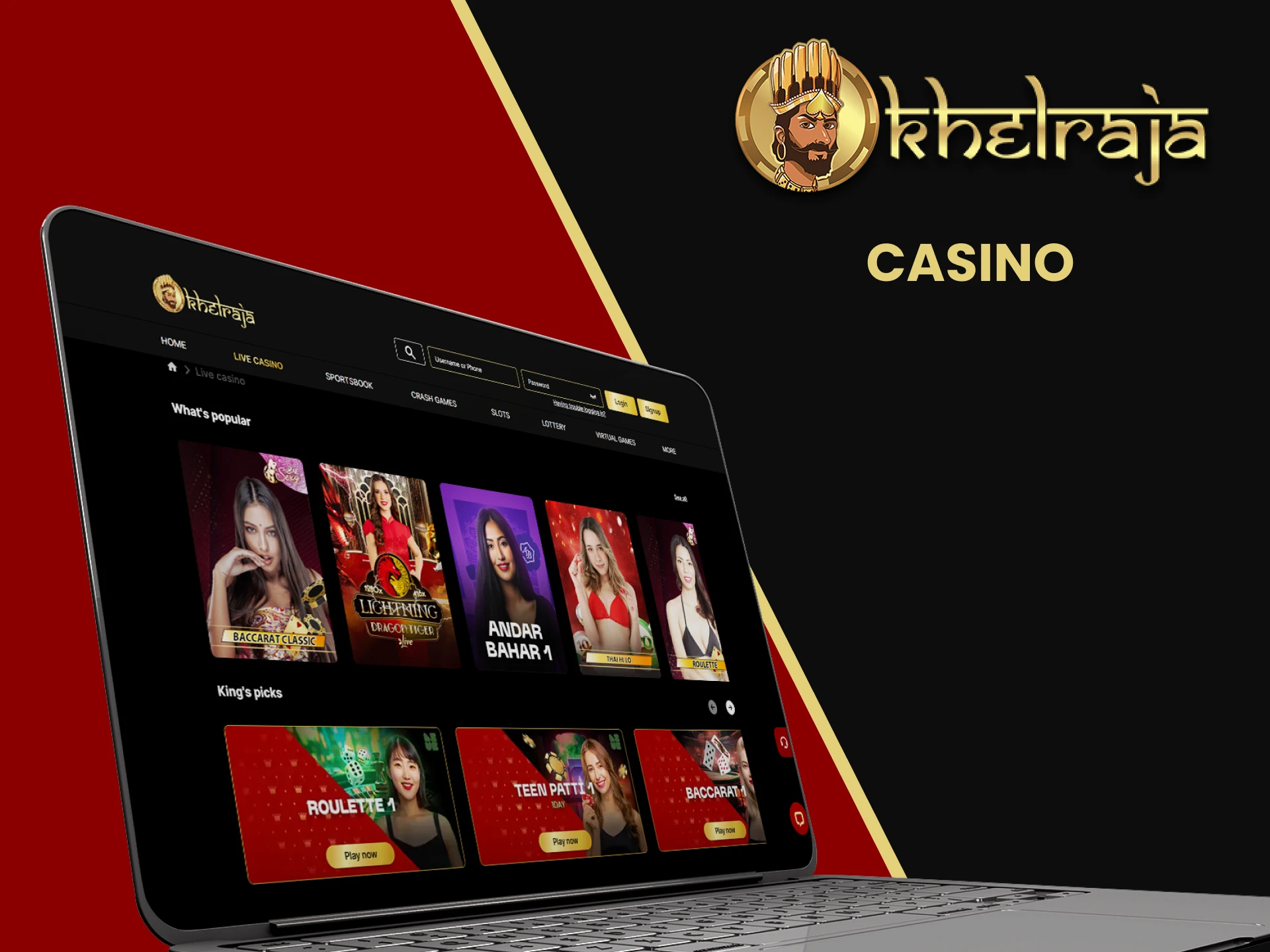 Play casino games with Khelraja.