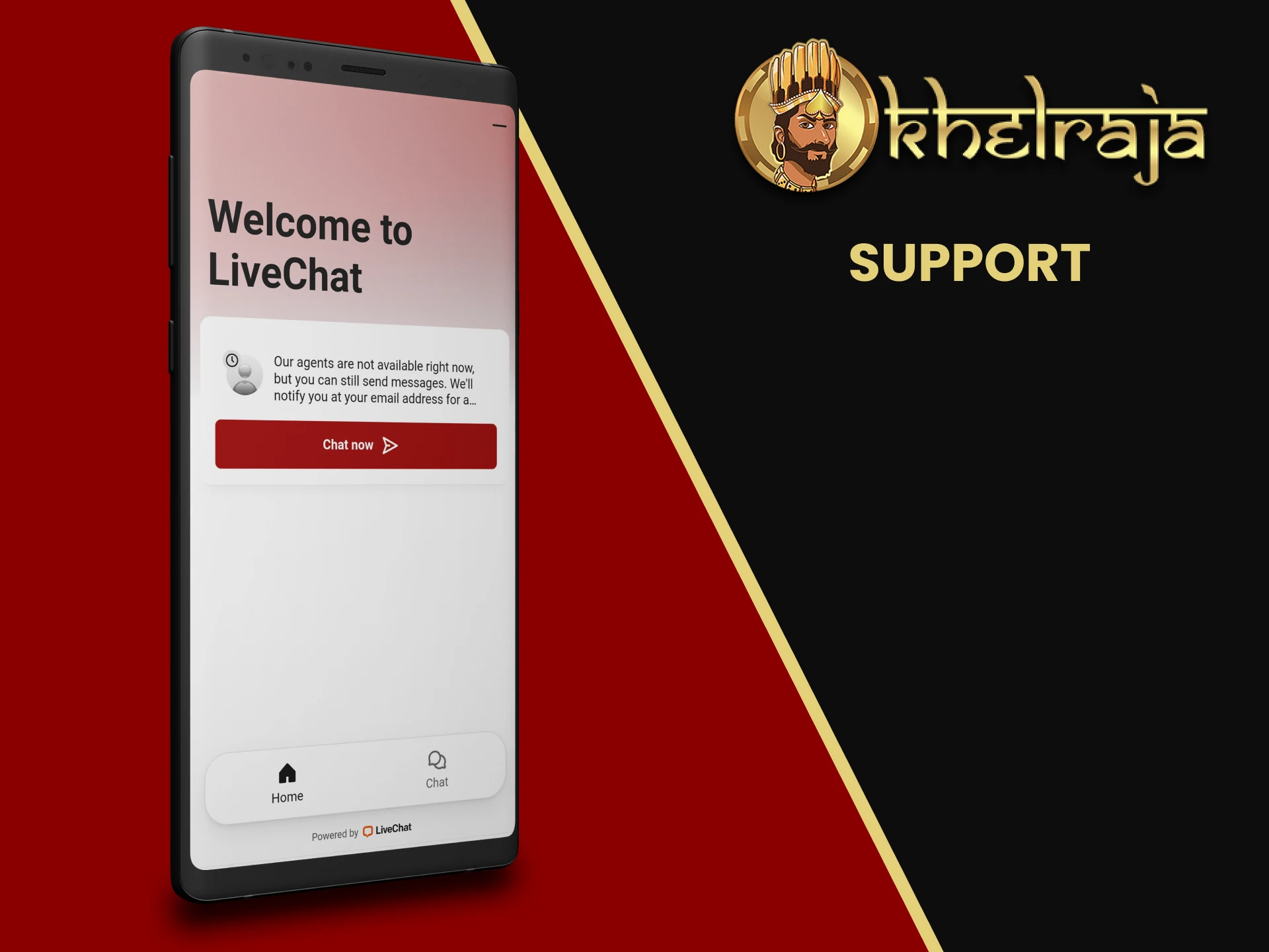 You can contact support through the Khelraja app.