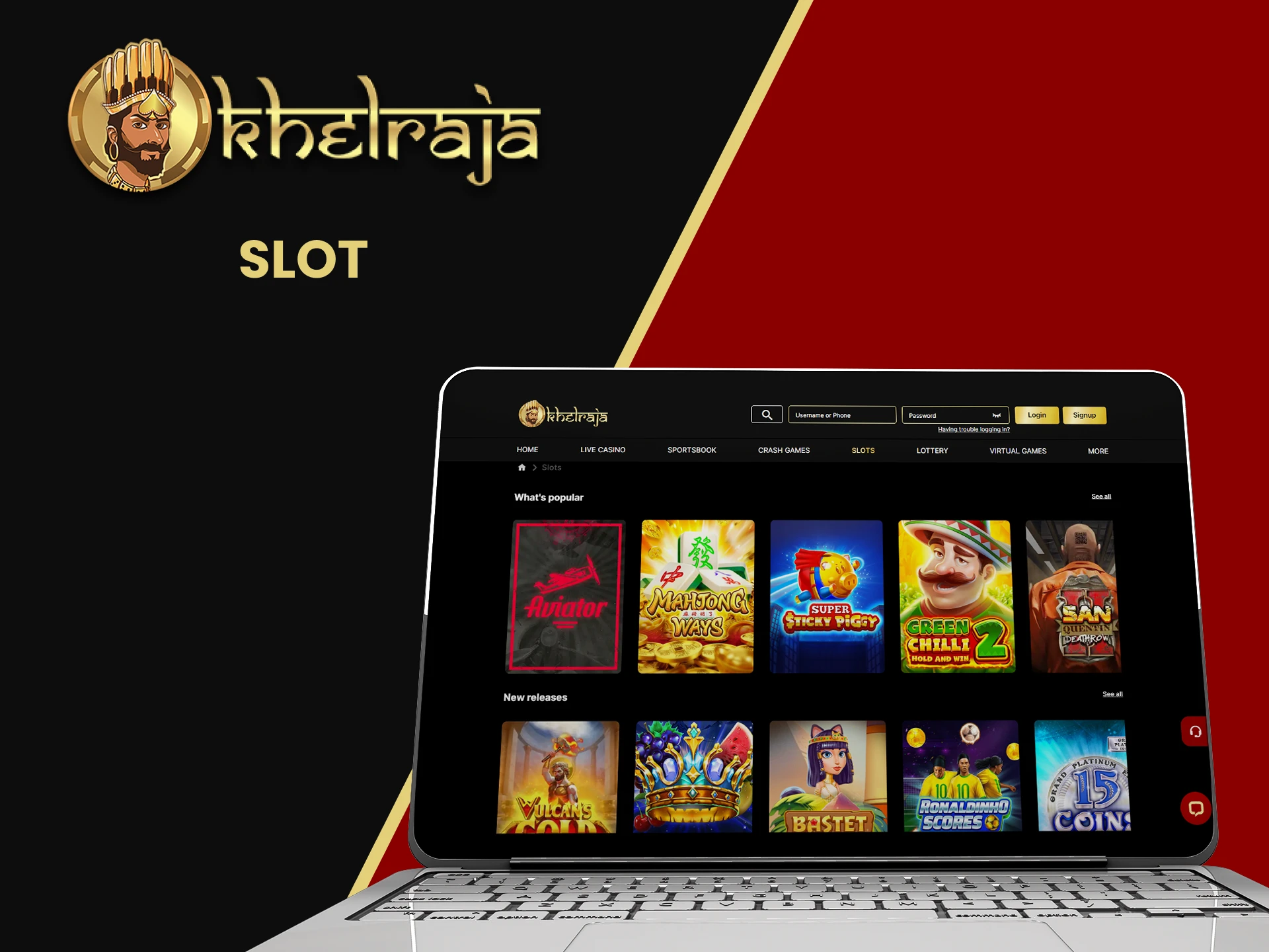 Visit the slots section at Khelraja.