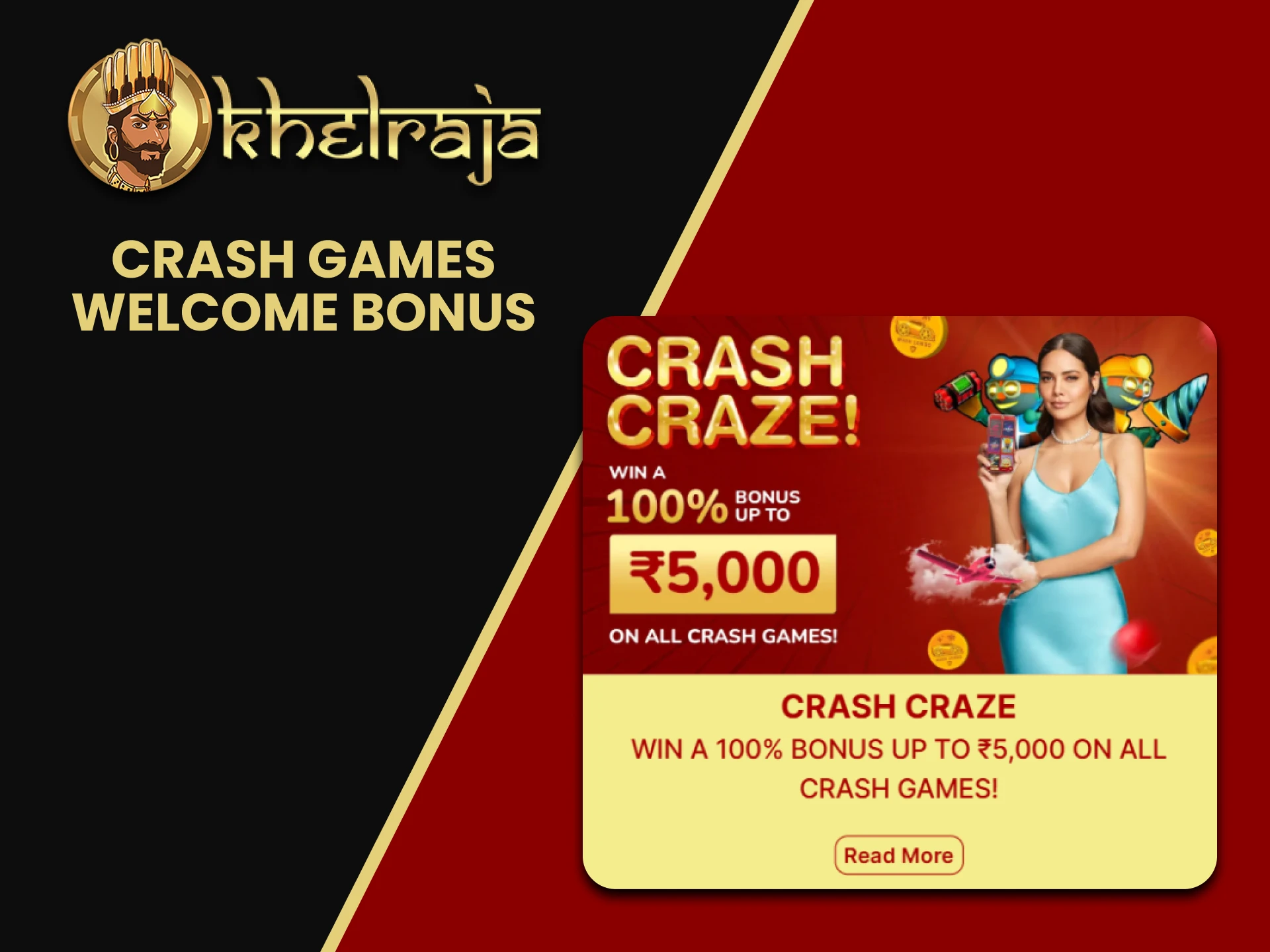 You get a bonus for crash games from Khelraja.