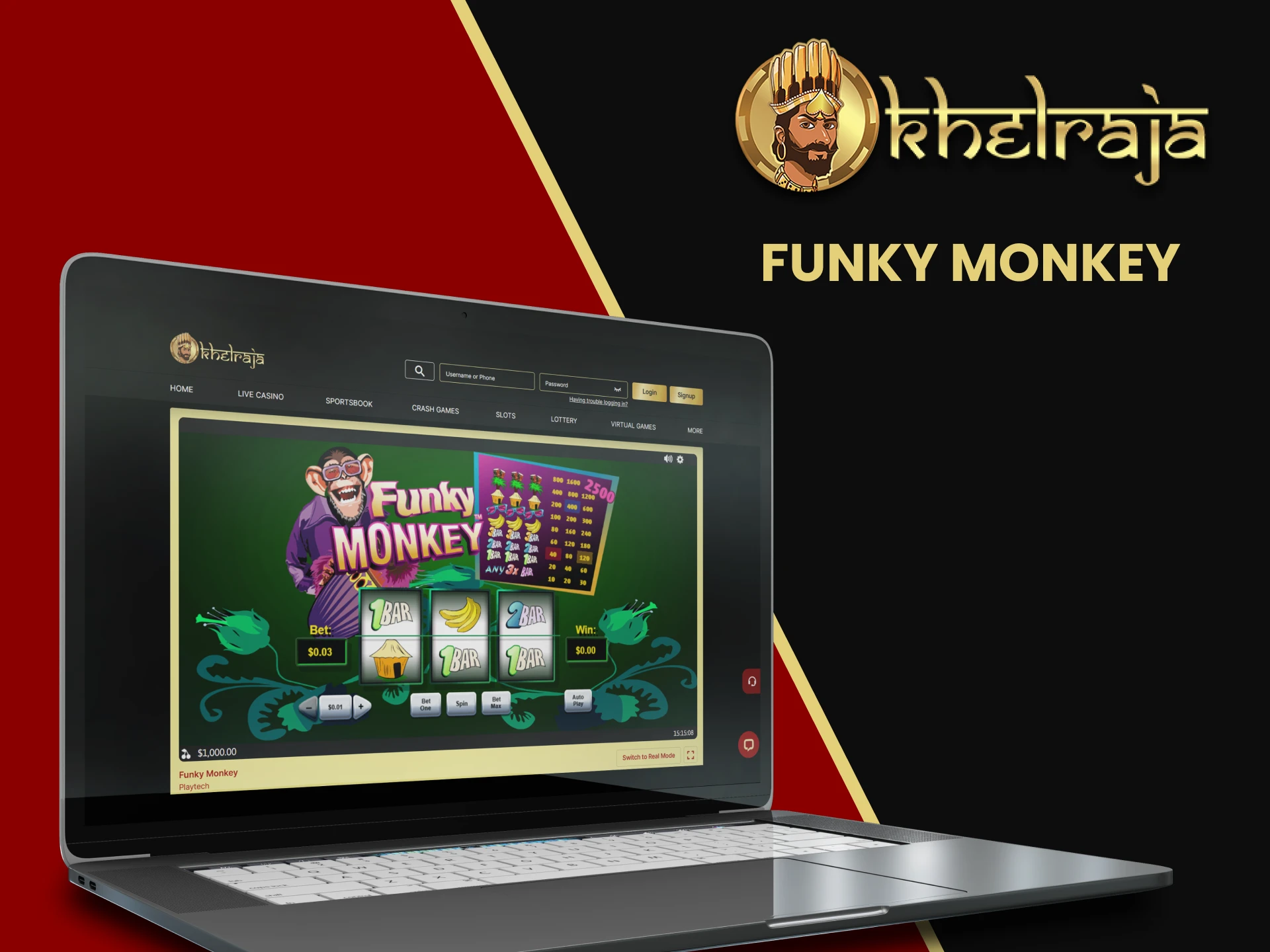 For games on Khelraja, choose Funky Monkey.