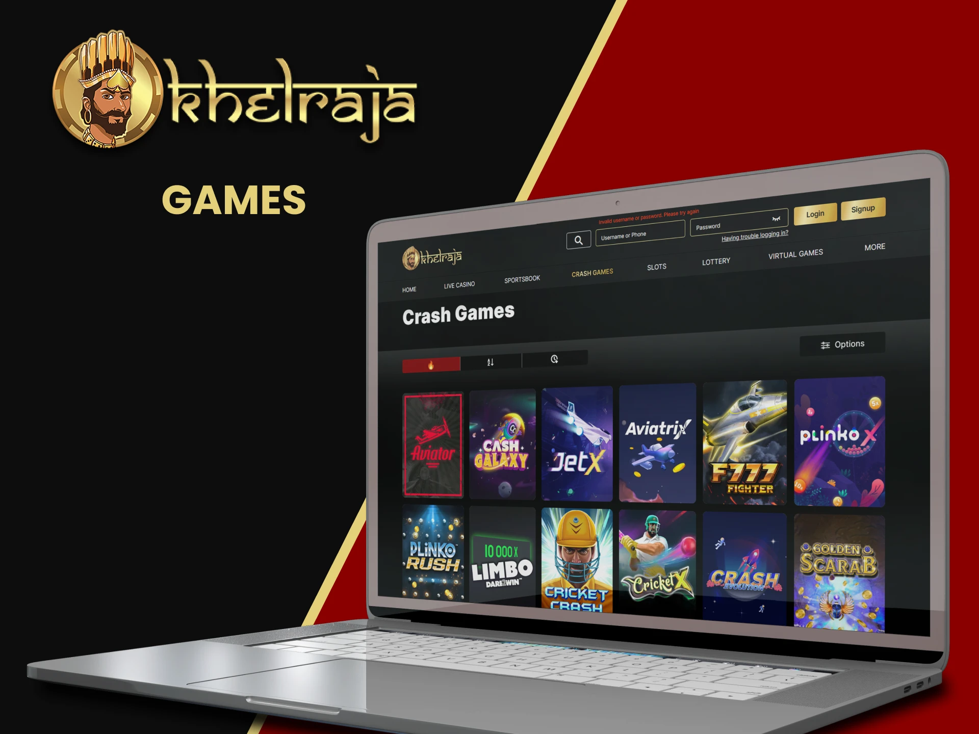 Choose the best game in the crash section from Khelraja.