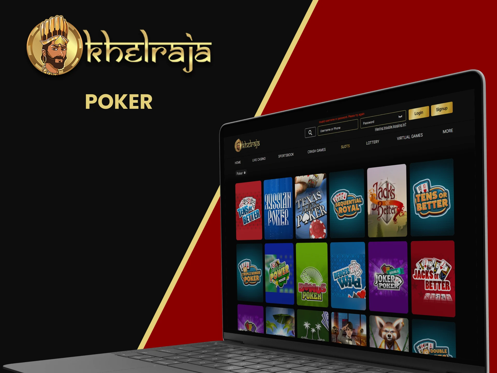 Choose poker from Khelraja.