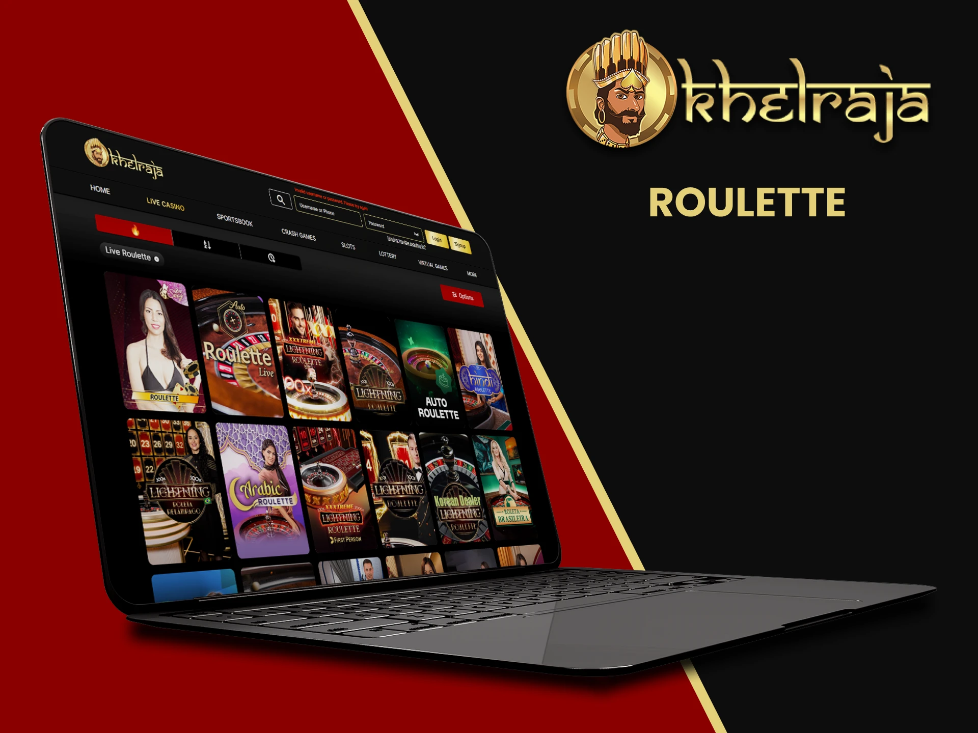 At Khelraja you can play roulette.