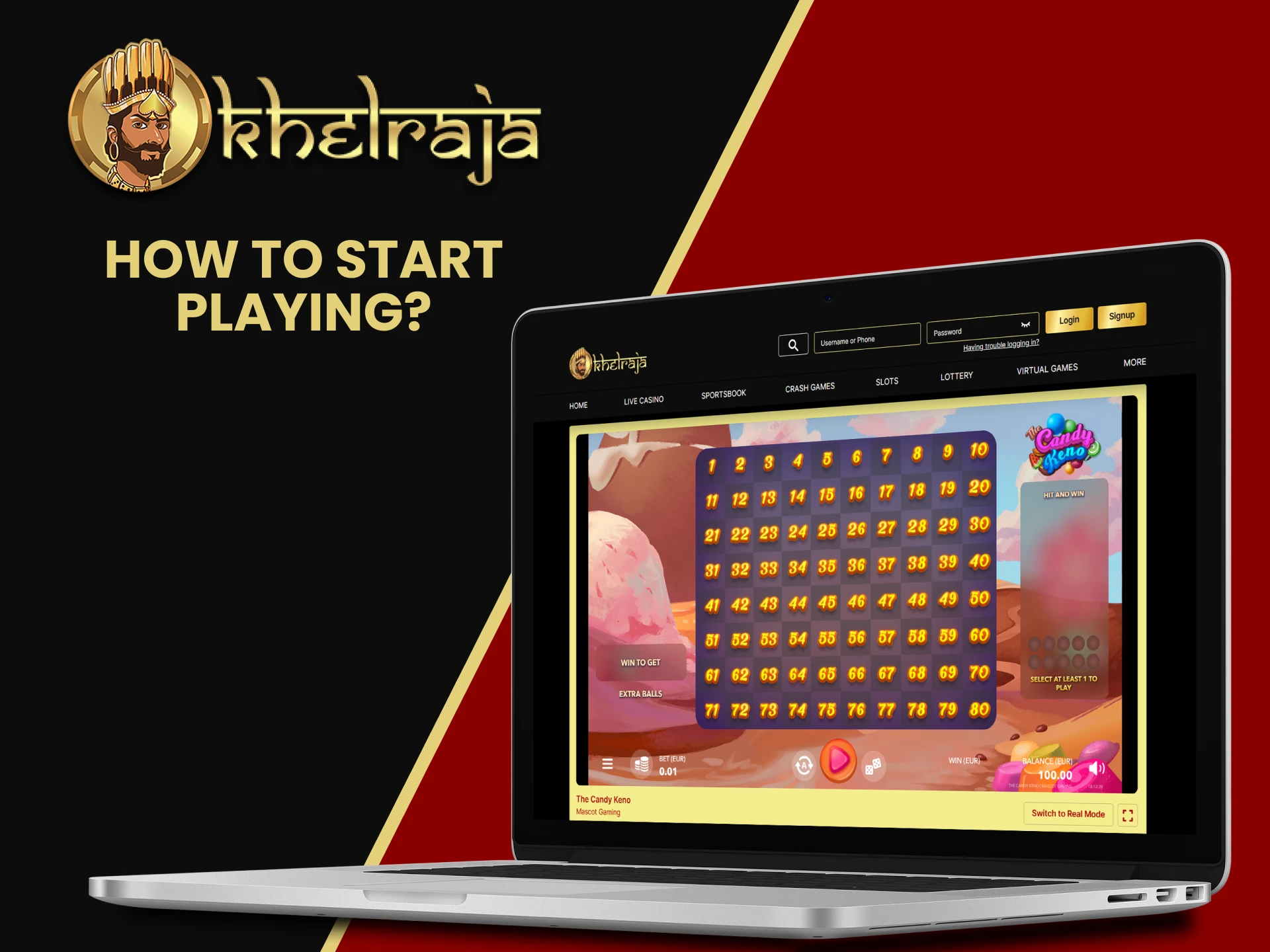 Lottery games can be found in the casino section from Khelraja.