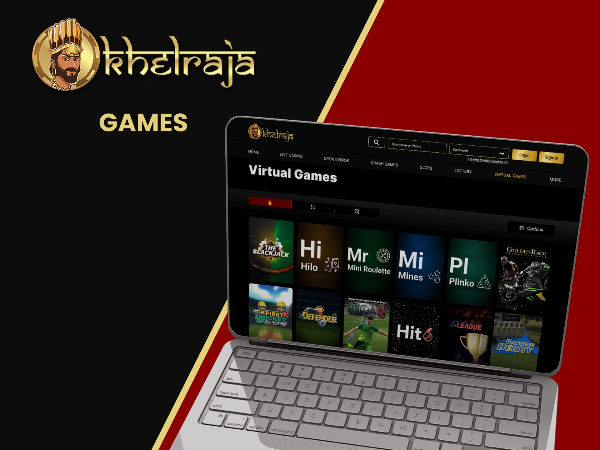 You will find a variety of virtual games on Khelraja India.