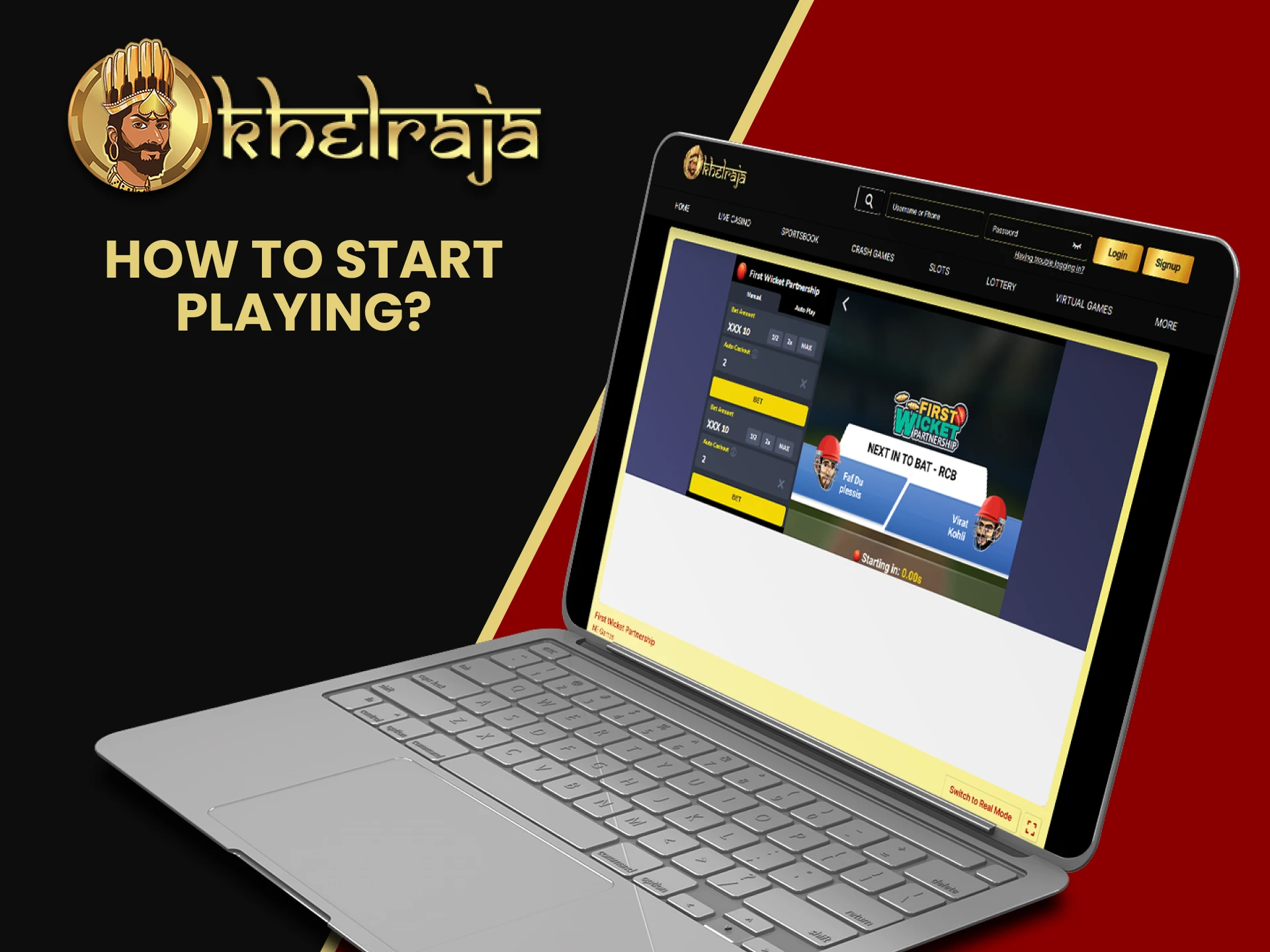 Find virtual games in the Khelraja casino section.